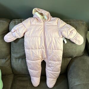 Never worn baby girl snow suit